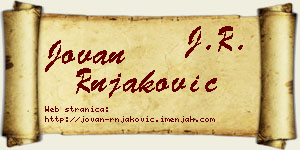 Jovan Rnjaković vizit kartica